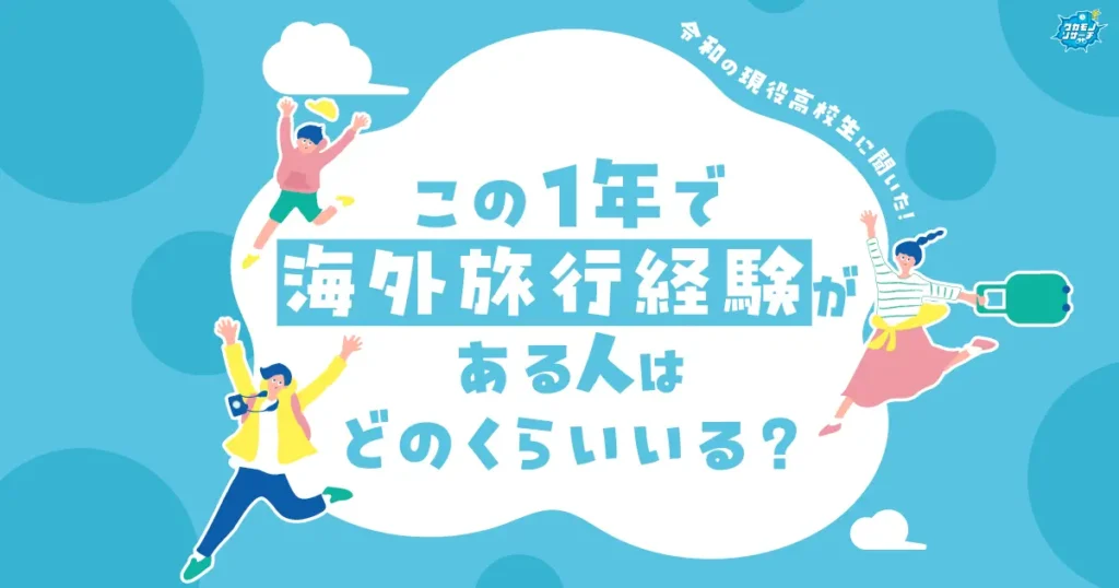 この1年の間で海外旅行に行った現役高校生 男子より女子の方が多い結果に！それでも“行かない派”大多数！